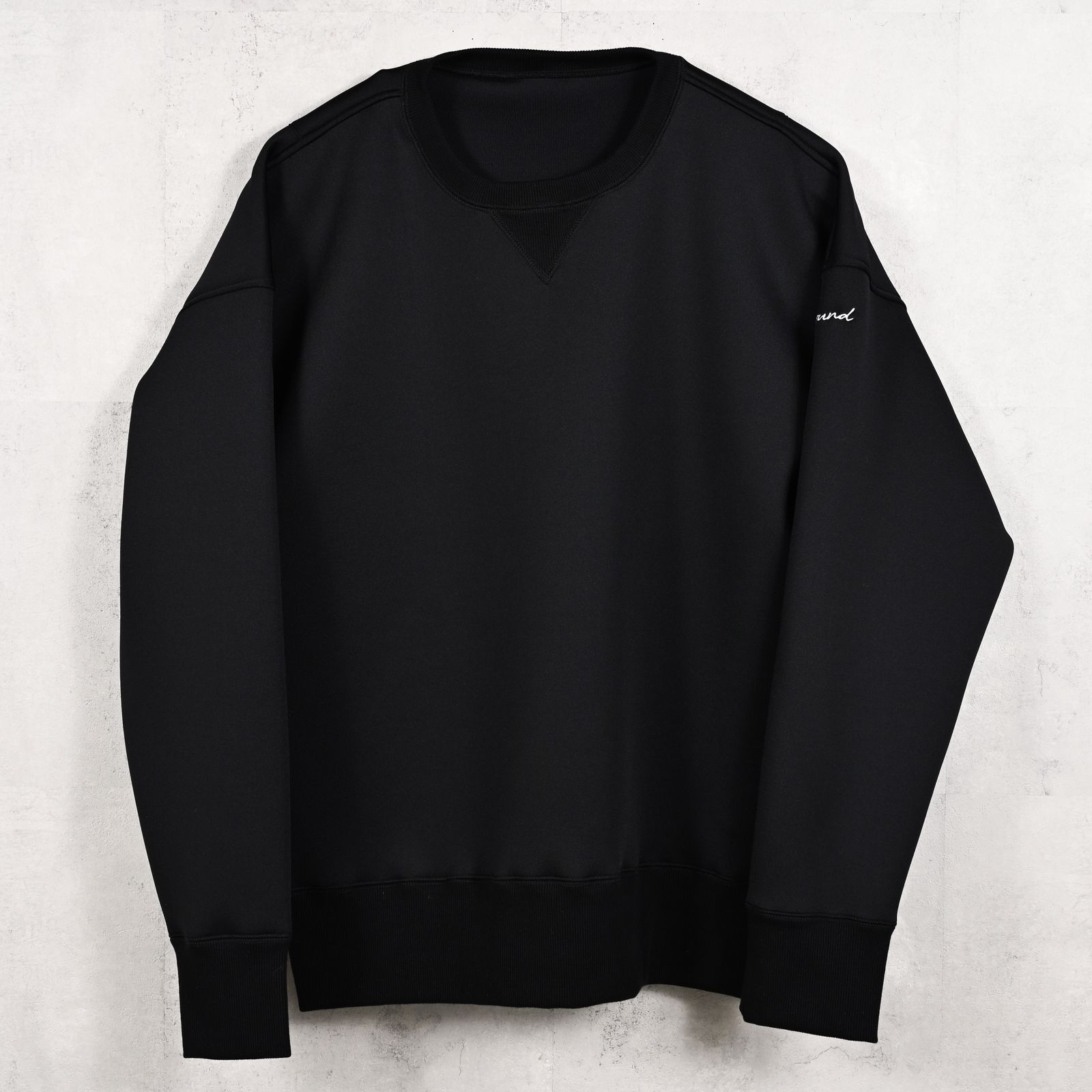 HD drop trainer / ダンボール素材 ルーズフィット トレーナー ブラック (9月中旬入荷予定)