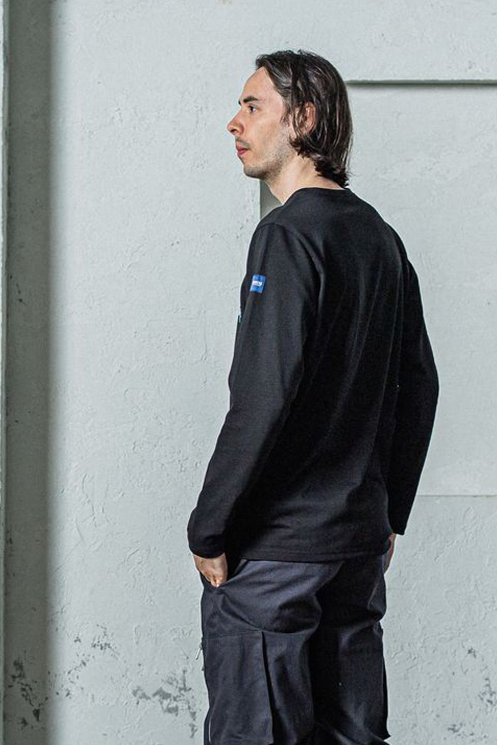 NSNF LONG SLEAVE TEE / ロゴプリント オーガニックコットン ロングスリーブ Tシャツ ブラック