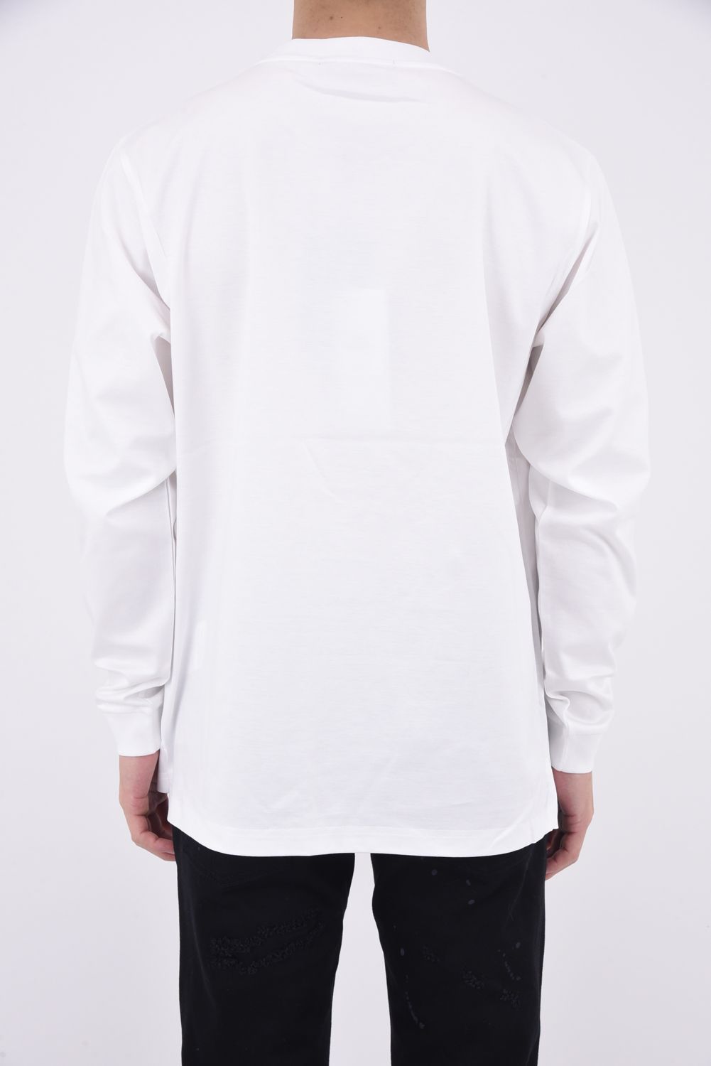 SICADO (シカード) / ロゴ クルーネック 長袖 Tシャツ ホワイト
