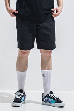 DOUBLE KNEE SHORTS / ダンガリー生地 ダブルニーハーフパンツ (ブラック) (6月上旬入荷予定) ※オーダー締切:2月15日(日)18時