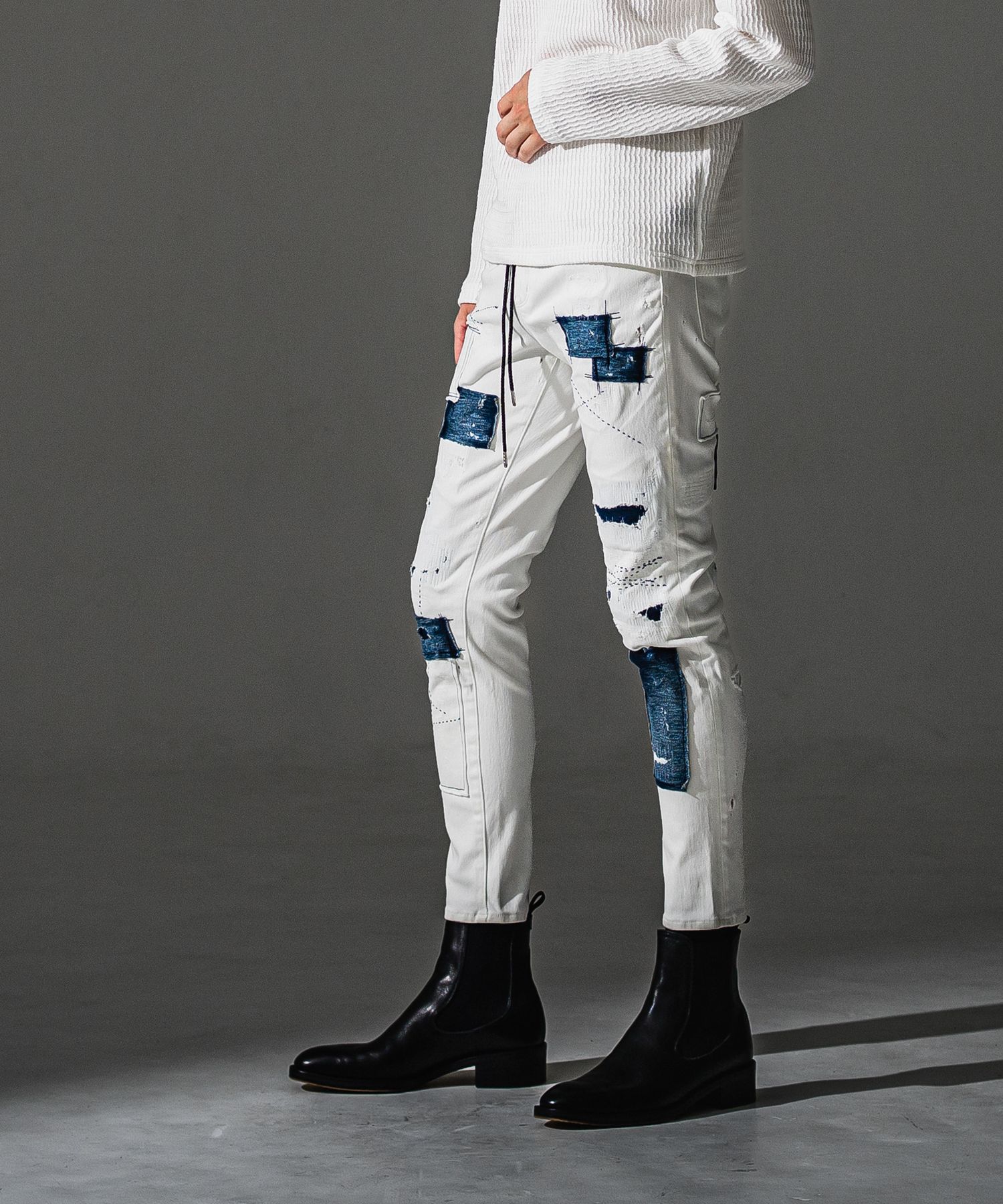 MICK DENIM JERSEY / 定番 デニム ジャージーンズ （ホワイトリメイク）（9月上旬入荷予定）※オーダー締切:5月23日(土)17時