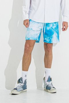 RUSH SHORTS / ラッシュガード 大理石柄 ショートパンツ ブルー