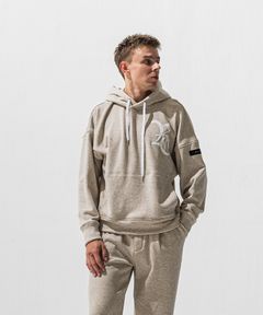 RC VELOURS FLEECE HOODIE / RCレザーワッペン 裏起毛ルーズフーディー (ブラウン) (11月上旬入荷予定) ※オーダー締切:9月7日(月)17時