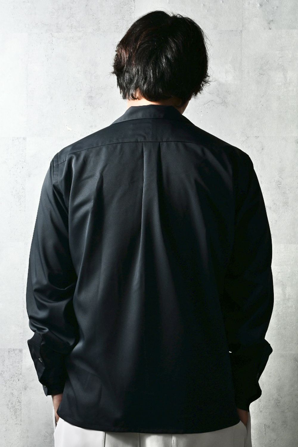 WILL SHIRTS / メッセージプリント リラックスシルエット オープンカラーシャツ (ブラック) (3月中旬入荷予定) ※オーダー締切12/13(土)17:00