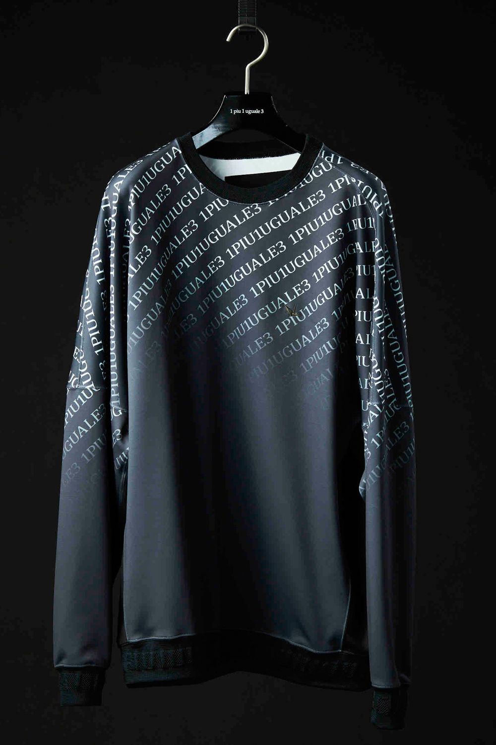 113SPORT PREMIUM BOOST JERSEY LOSE FIT CREW GRADATION / プレミアム ダイアゴナルロゴ グラデーション ルーズフィット クルーネック ブラック×ホワイト (3月~4月頃入荷予定)