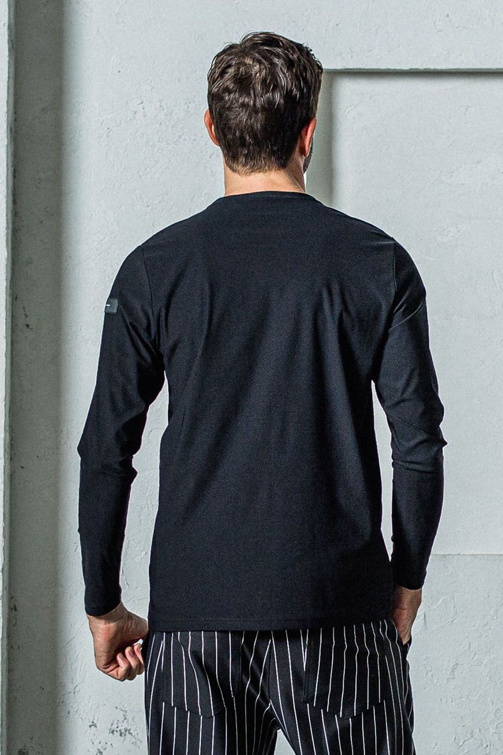 NYLON LONG SLEAVE TEE / 高機能ナイロンマイクロファイバー ロングスリーブ Tシャツ ブラック