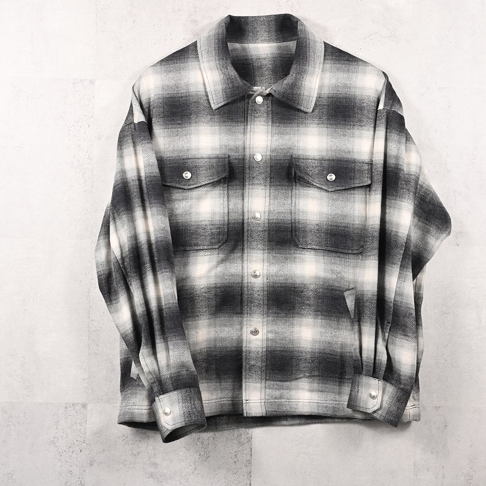 flannel check JK  / オンブレチェック ネルシャツジャケット (ブラック) (8月末入荷予定) ※オーダー締切:5月23日(土)17時