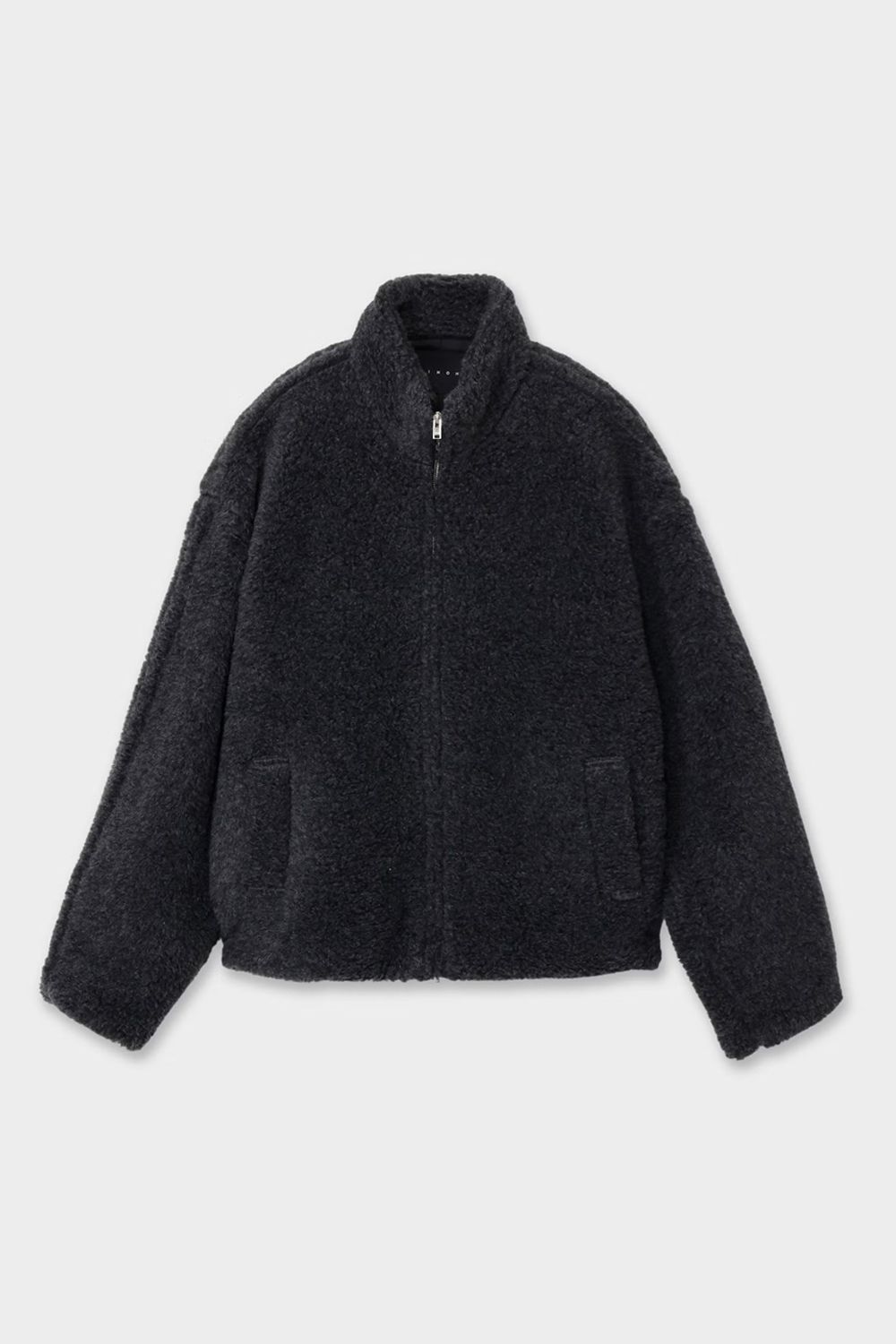 BOA BLOUSON / スタンドカラー ボアブルゾン (チャコールグレー)