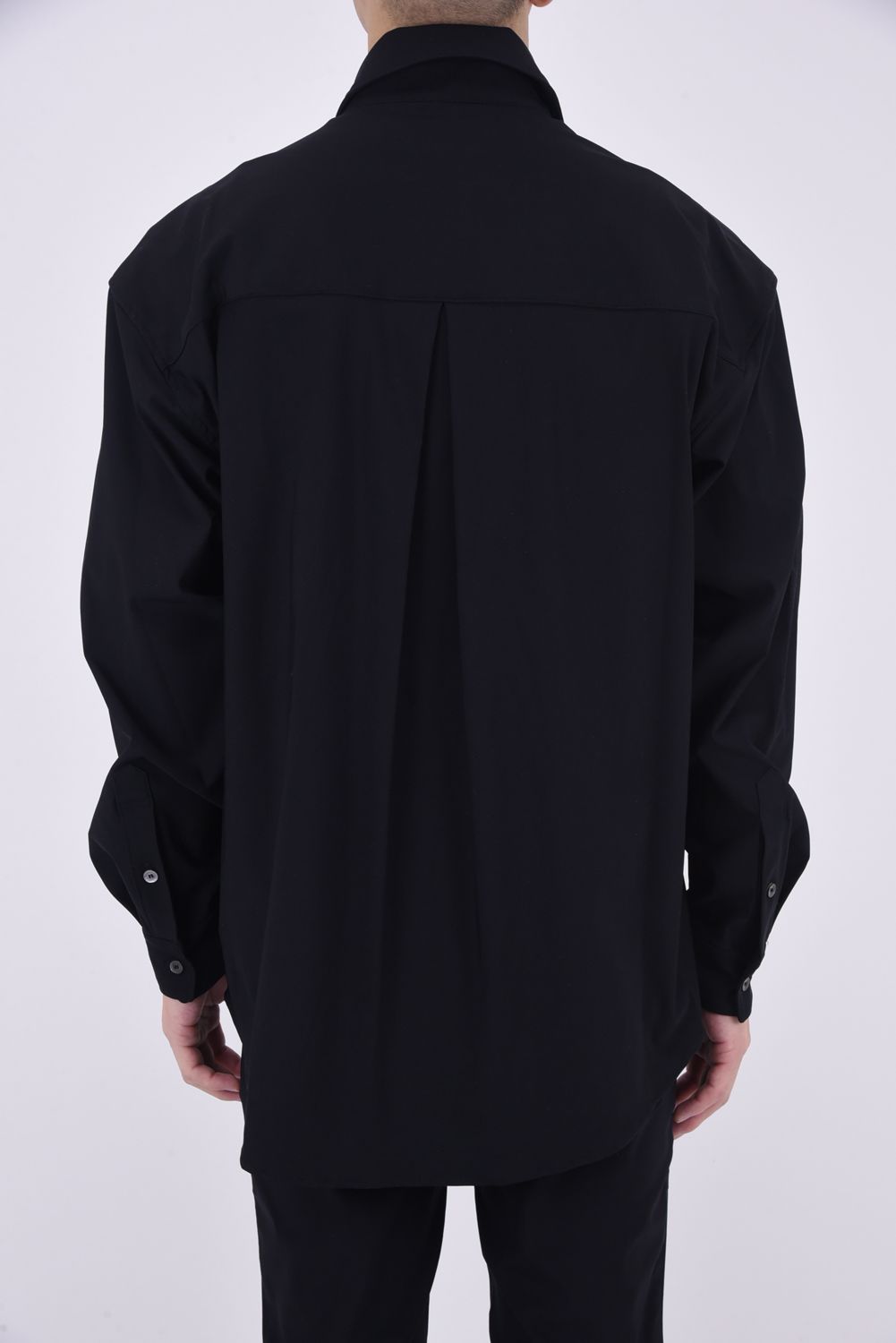 NYLON JACK SHIRTS / 【定番】 Aラインシルエット ナイロンシャツ ブラック