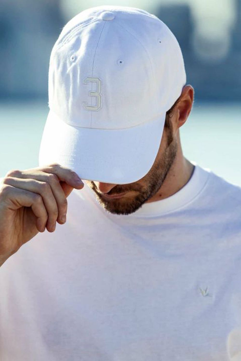 3 LOGO CAP / 3ロゴ アップリケ キャップ ホワイト