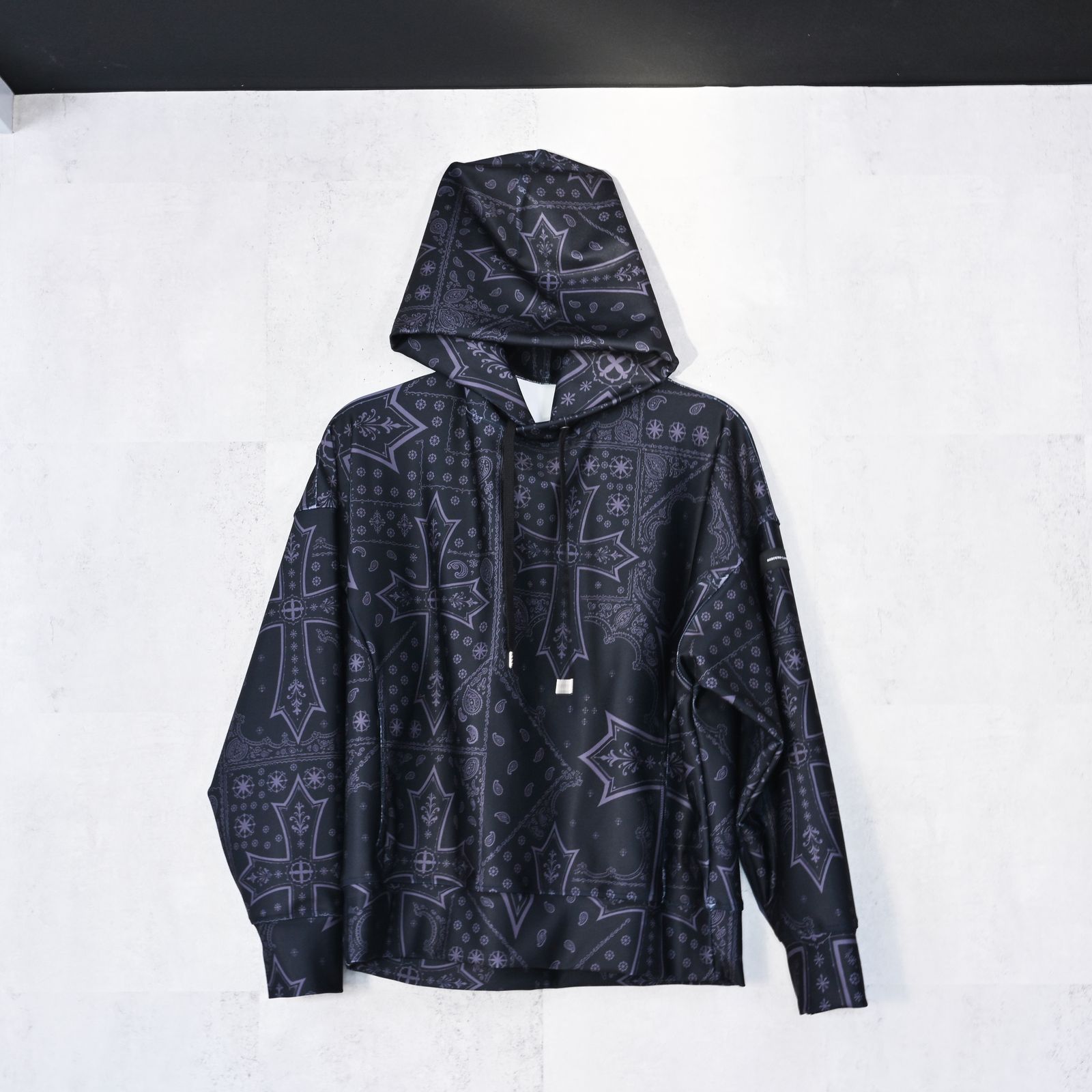 OVER HOODIE / トリコット オーバーパーカー (クロスブラック) (1月上旬入荷予定) ※オーダー締切:9月7日(月)17時