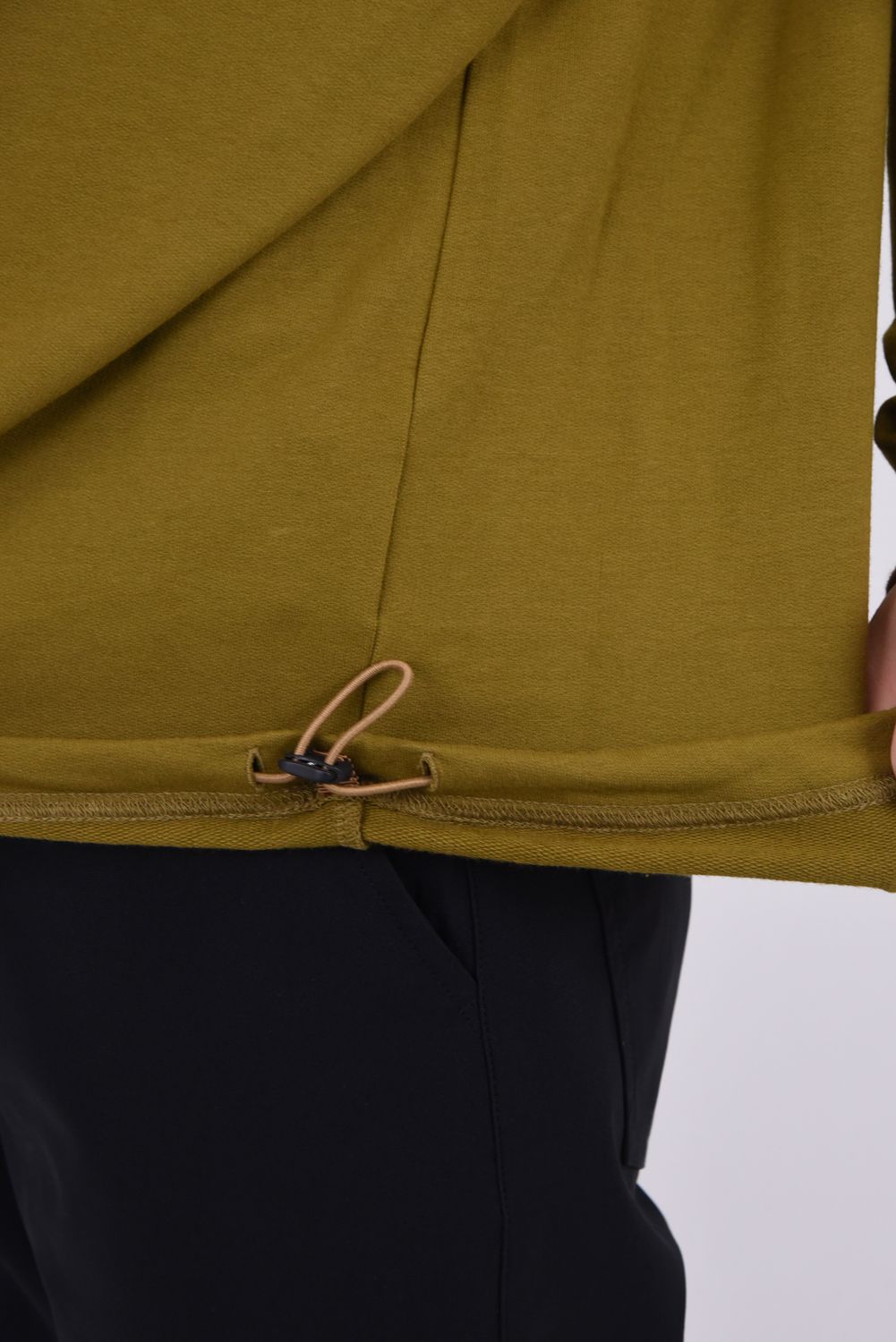 HEM DRAW CORD CREWNECK SWEAT SHIRT / アレンジヘムコード ライト裏毛 スウェットプルオーバー ブラウン