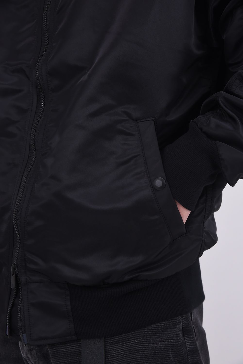 LIGHT David JACKET / ドロップショルダー フライトジャケット ナイロンブラック