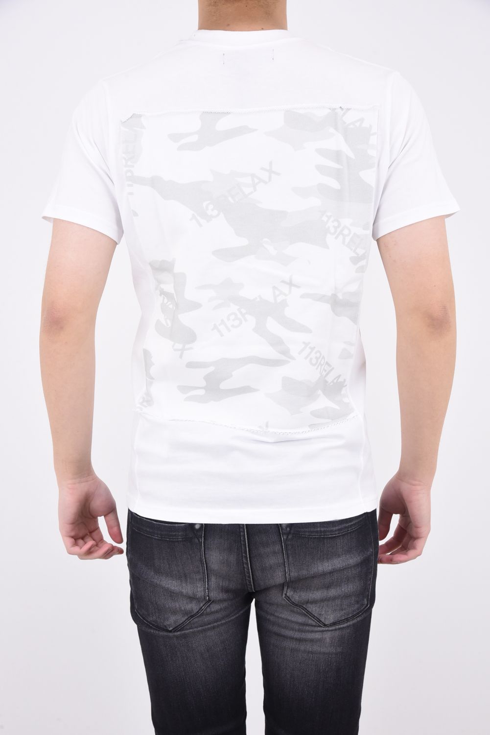 CAMO PATTERN T-SHIRTS / カモフラ バックプリント 半袖Tシャツ ホワイト