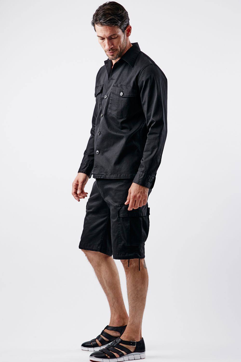 【BLACK MILITARY Vol.11】 UTILITY L/S SHIRTS-BLACK (8月末頃入荷予定 )※オーダー締切7/28(水)11:59迄