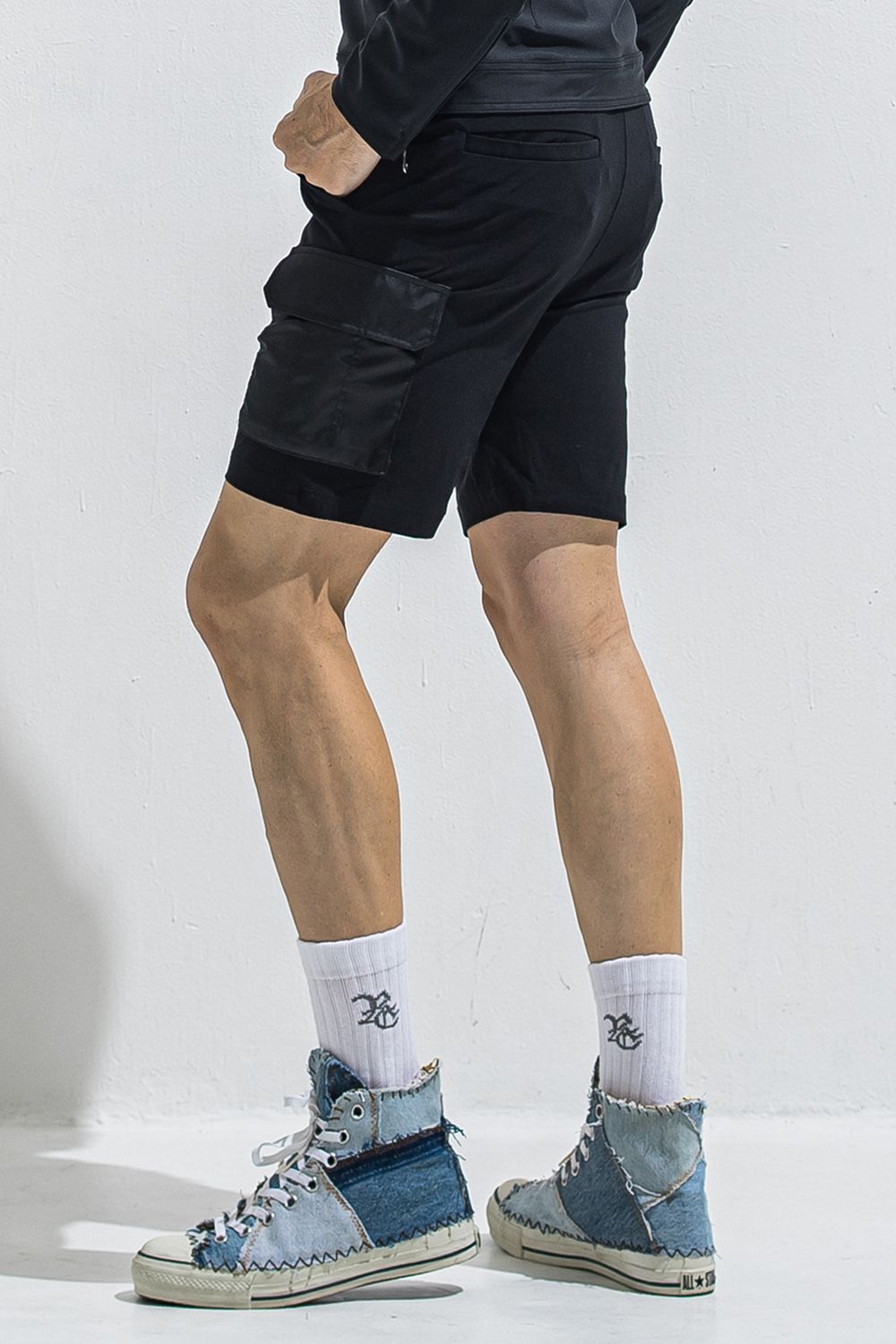 DARRELL CARGO SHORTS / 高機能ナイロンマイクロファイバー カーゴショートパンツ (ブラック) (6月上旬入荷予定) ※オーダー締切:2月15日(日)18時