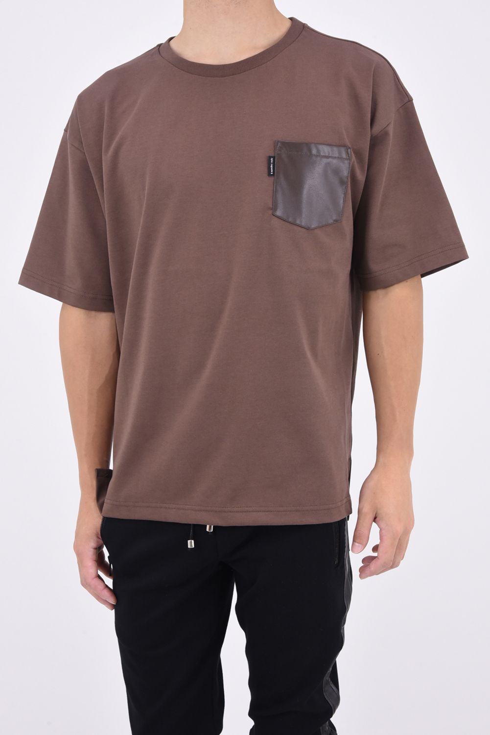 POCKET BIG T / ビッグシルエット ポケットTシャツ ブラウン