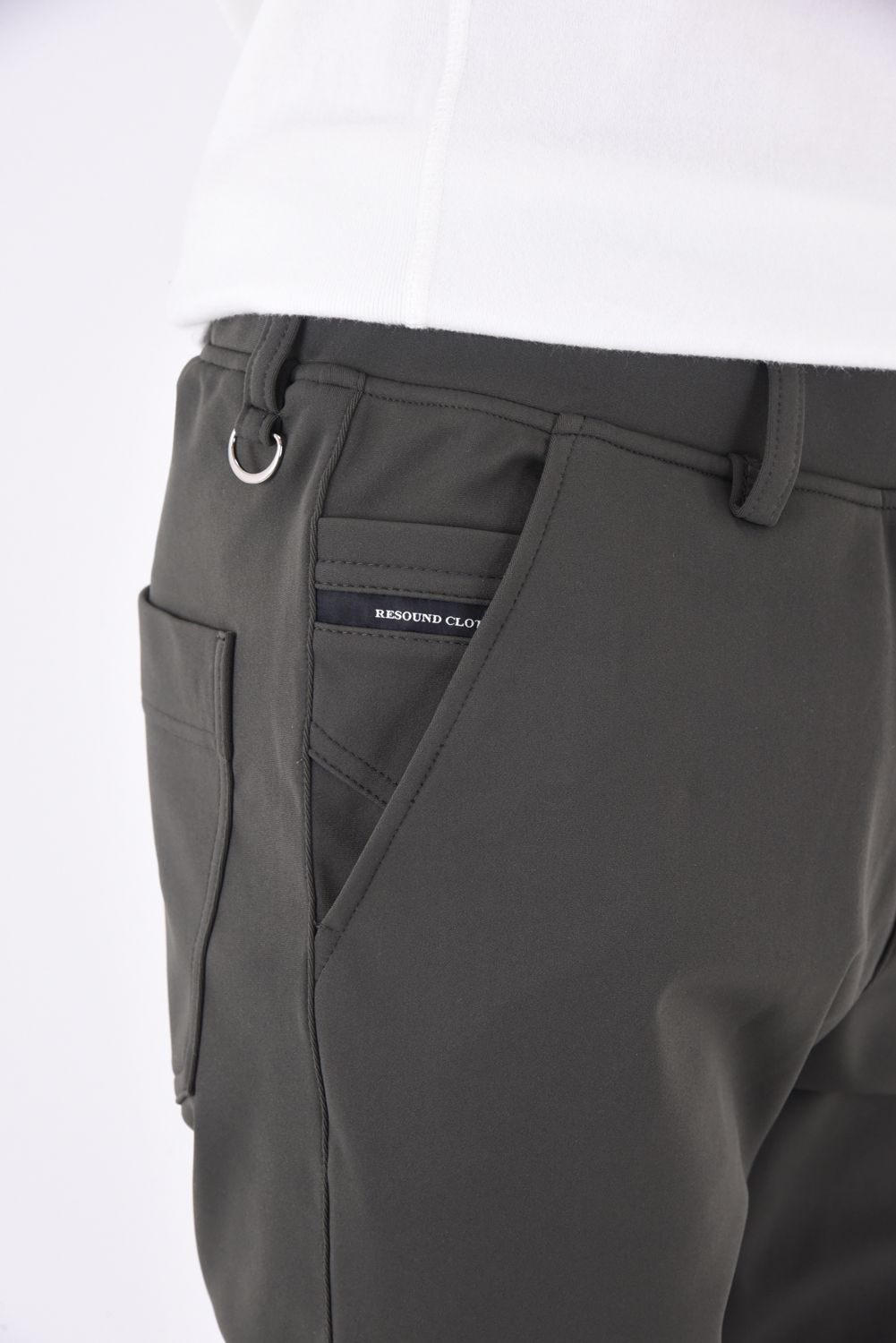 CHRIS EASY HEAT PANTS / 【定番商品】 ナイロンストレッチ 裏起毛 スラックスイージーパンツ カーキ