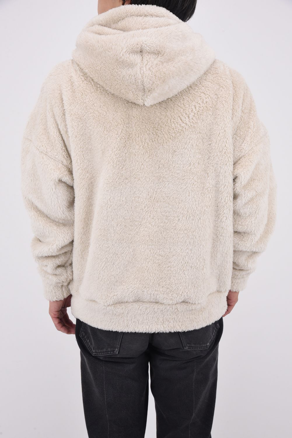 BOA ZIP LOOSE HOODIE / シルキーボア ジップアップ パーカー (ブラウン)