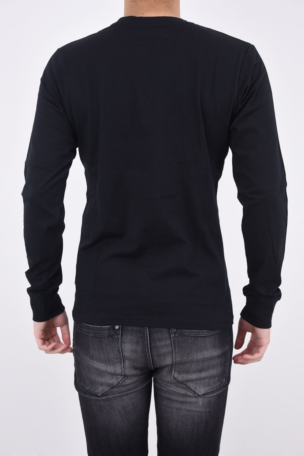 STEPS EMBROIDERY LONG T-SHIRTS / グラデーション アップリケ ロングTシャツ ブラック