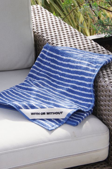 Face Towel / シルク混 フェイスタオル (ブルーストライプ)