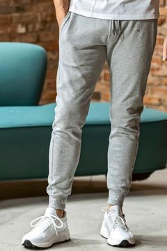 JOGGER PANTS WITH RHINESTONE CUFFS / ラインストーンヘムスウェットジョガーパンツ (グレー)