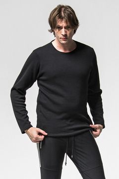 VELOURS FLEECE NEO THERMAL / サーマル生地 ロングスリーブ Tシャツ (ブラック) (10月中旬入荷予定) ※オーダー締切：9月1日(月)18:00