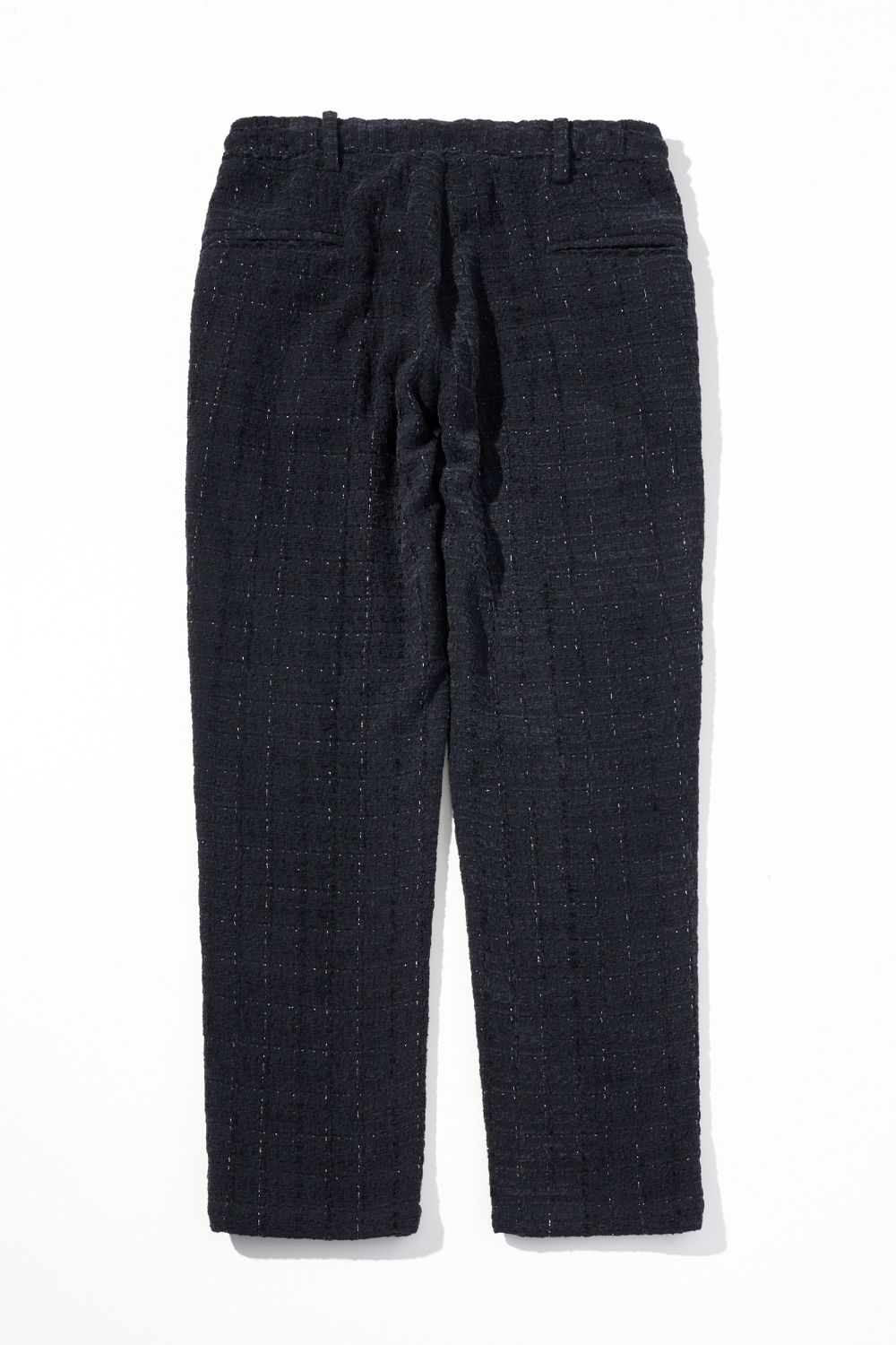 【26AW】【セットアップ】 LAME SQUARE JACQUARD JACKET / ファンシーツイード テーラードシングルジャケット&イージースラックス (ネイビー) (9月上旬入荷予定)