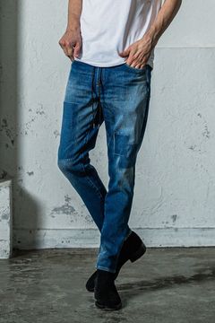 MICK DENIM JERSEY / 定番 デニム ジャージーンズ インディゴリメイク