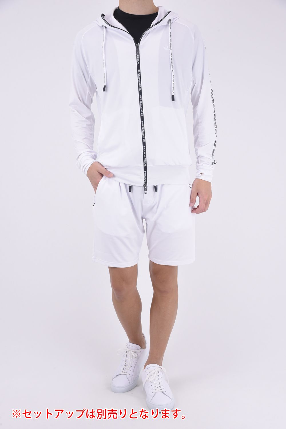 RASHGUARD SLEEVE LOGO HOODIE / ラッシュガード スリーブロゴ ジップアップフーディー ホワイト (3月~4月頃入荷予定)