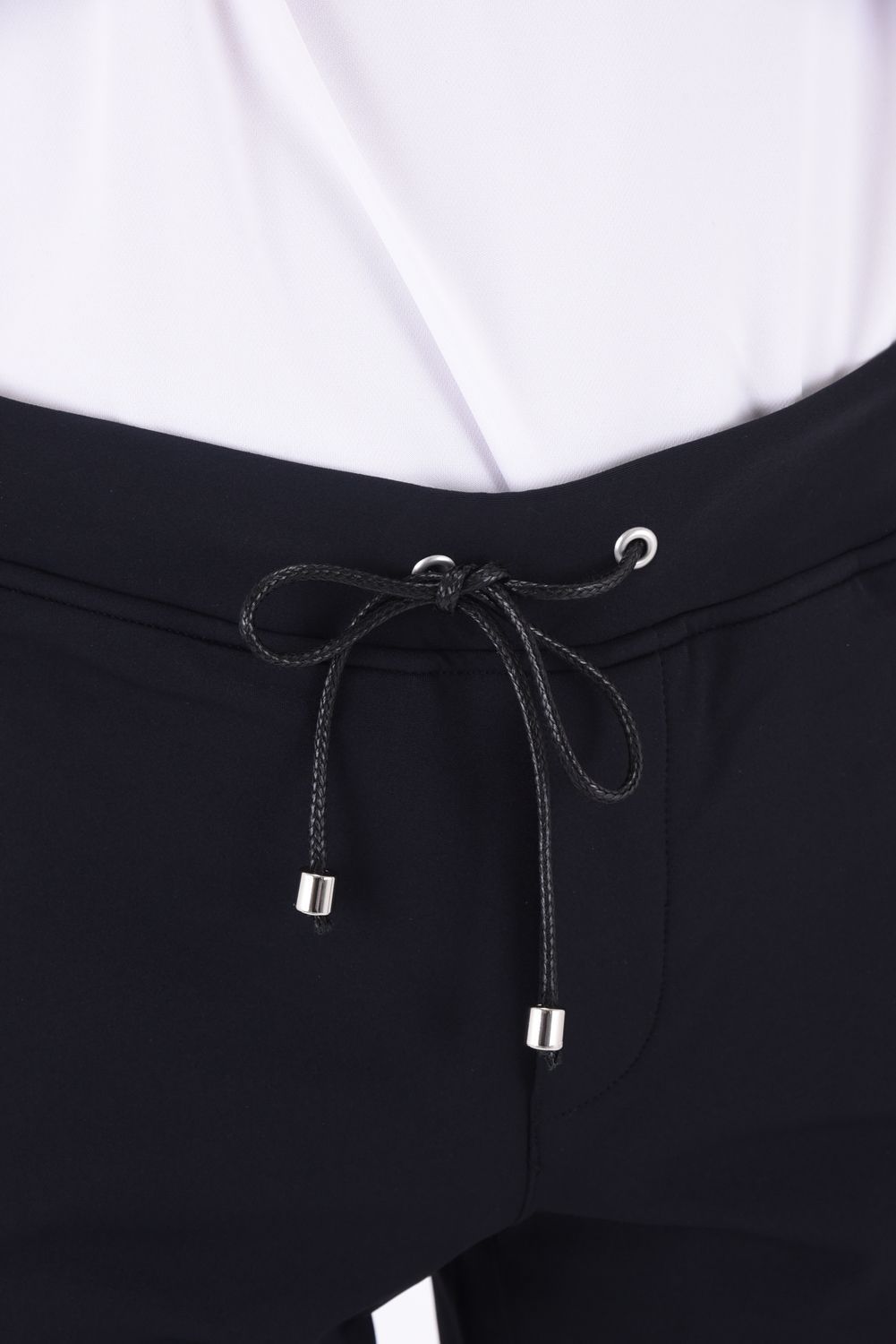 JOHNSON LINE HEAT PT / 【定番商品】 裏ボアフリース ハイブリットジャージー ラインパンツ ブラック/ホワイト