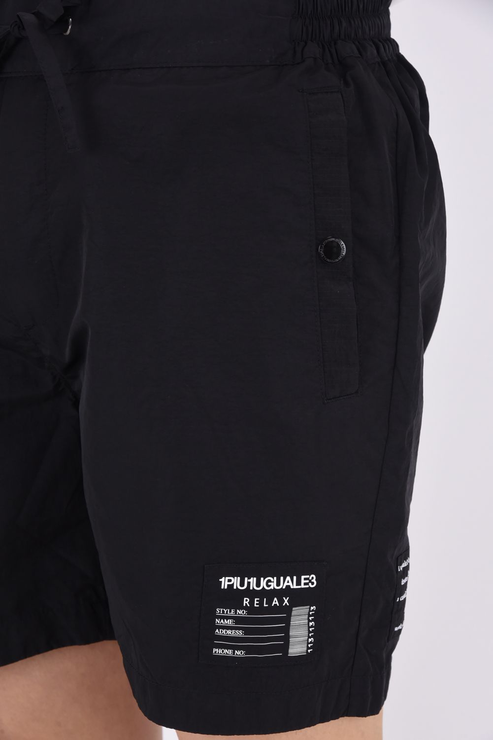 SALTWATER PATCH PANTS / 水陸両用 光沢ナイロン ショートパンツ (ブラック)