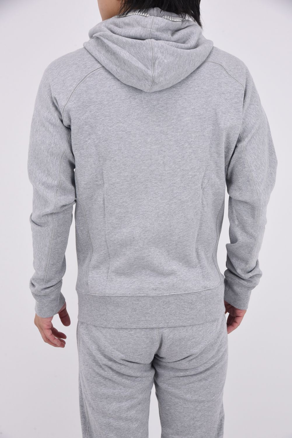 【25AW】 GLITTER ZIP + PLATE HOODIE / シルバーロゴプレートスウェットパーカー (グレー)
