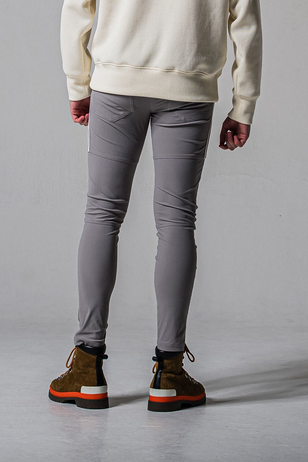 Johnson LINE NYLON PT / 【定番】 ナイロンマイクロファイバー ジョンソンラインパンツ (グレー/ホワイト) (3月上旬入荷予定)