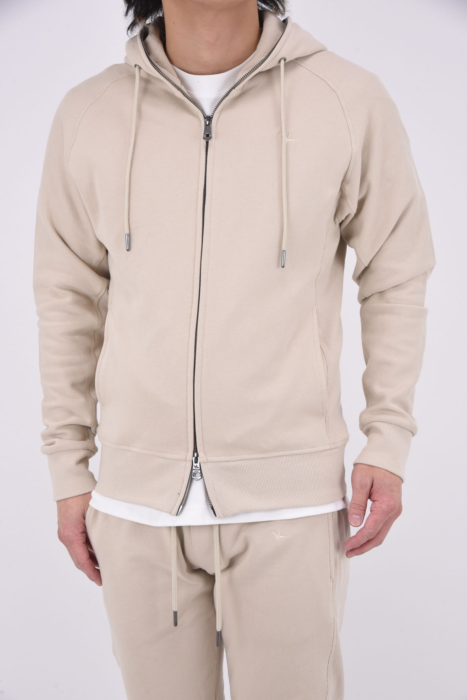 RHINESTONE LOGO HOODIE / ラインストーン ロゴ フーディ (ベージュ)