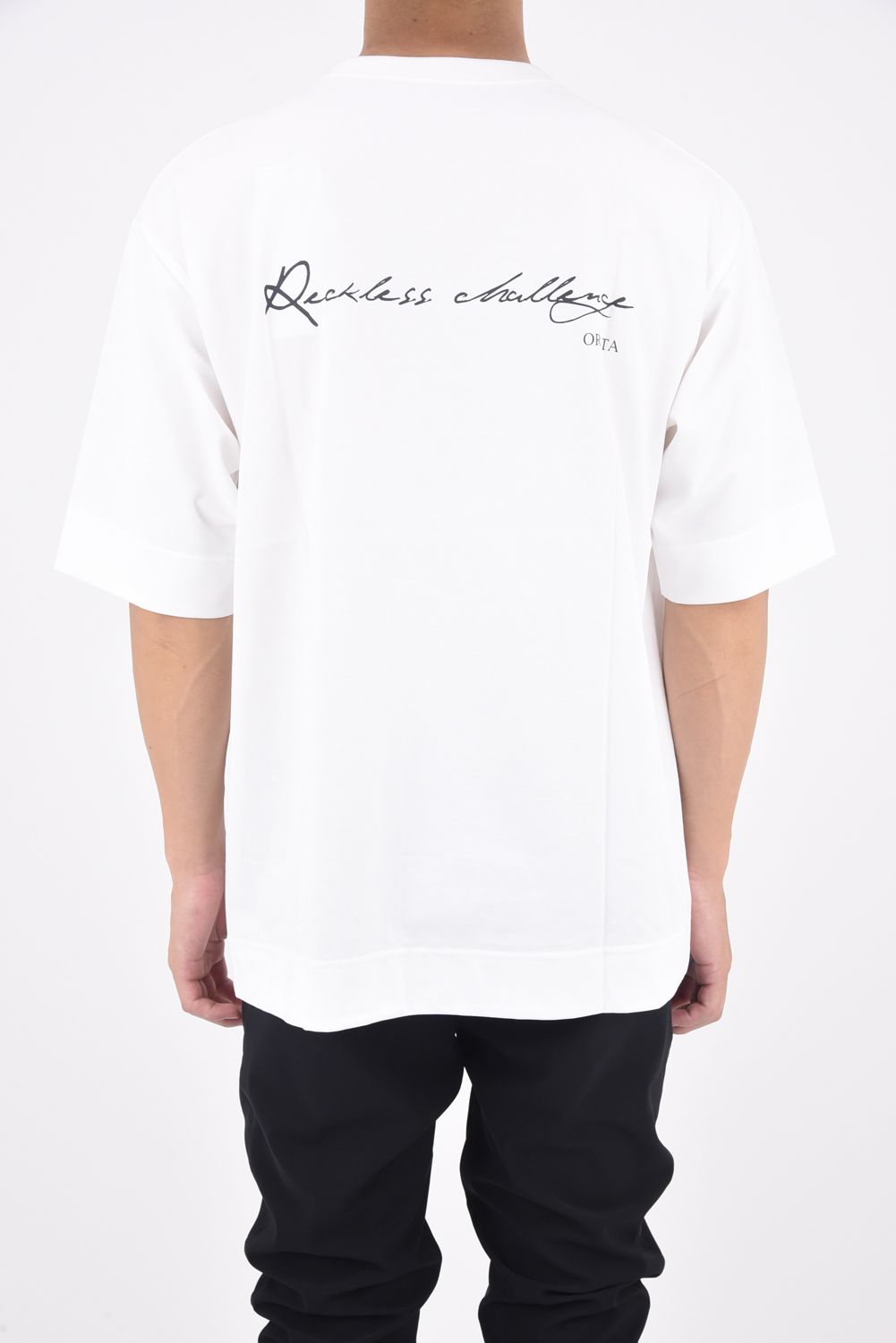 Reckless crew T / メッセージプリント 半袖Tシャツ ホワイト