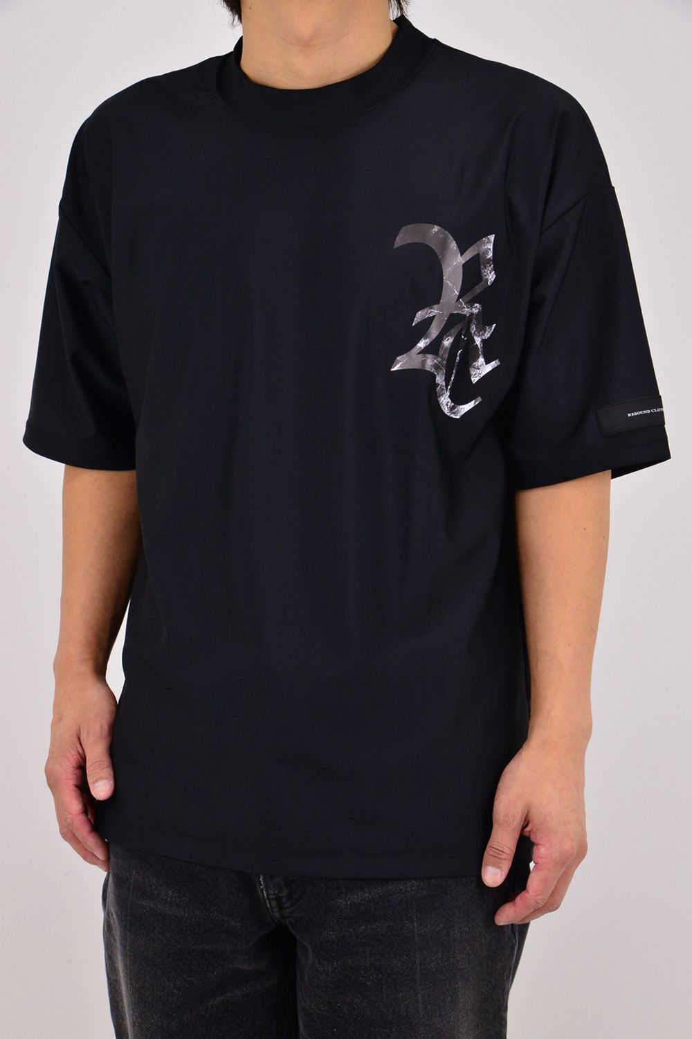 RC RUSH OVER TEE / ロゴ ラッシュガード オーバーサイズ Tシャツ （ブラック/ブラック）