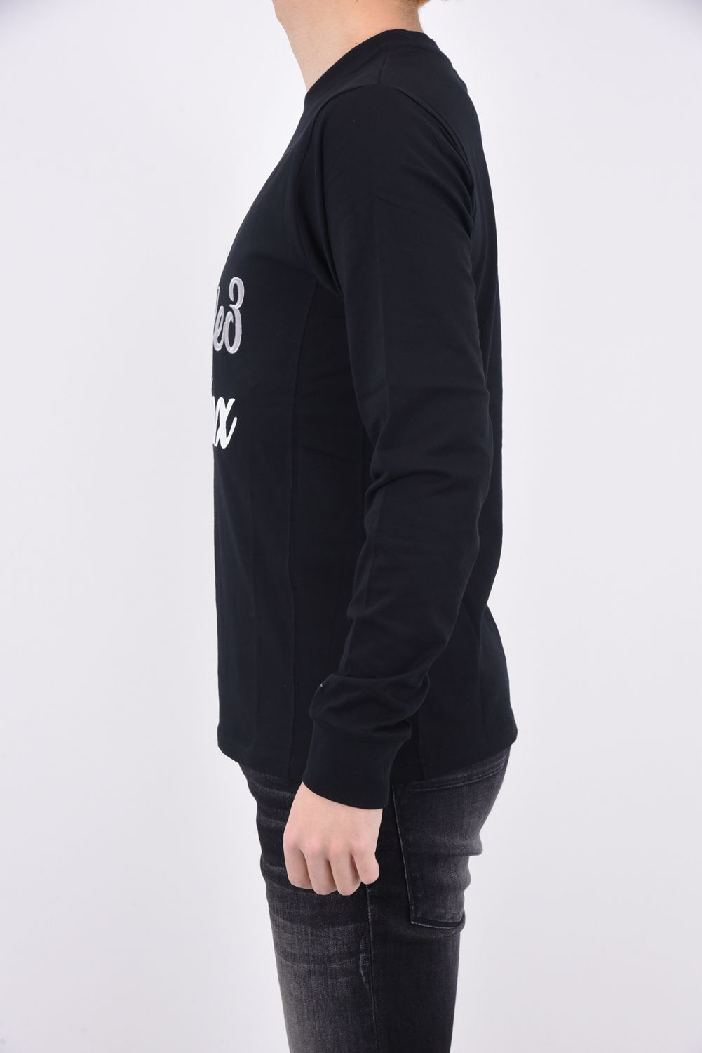 STEPS EMBROIDERY LONG T-SHIRTS / グラデーション アップリケ ロングTシャツ ブラック