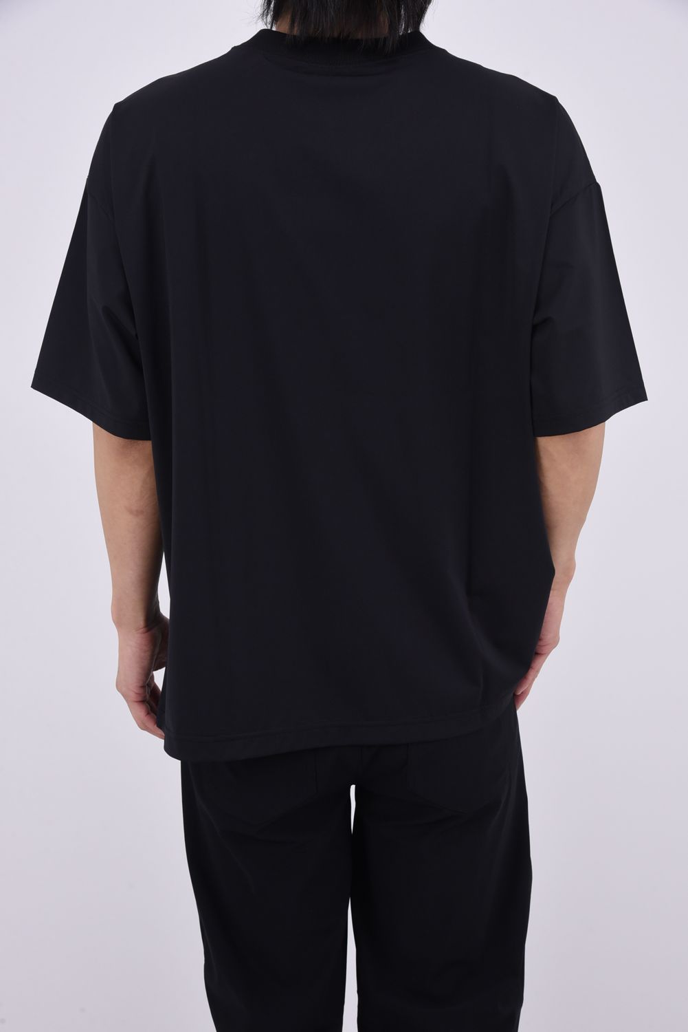 HELI OVERNYLON T / ナイロントリコット フォトプリント オーバーサイズ Tシャツ (ブラック)