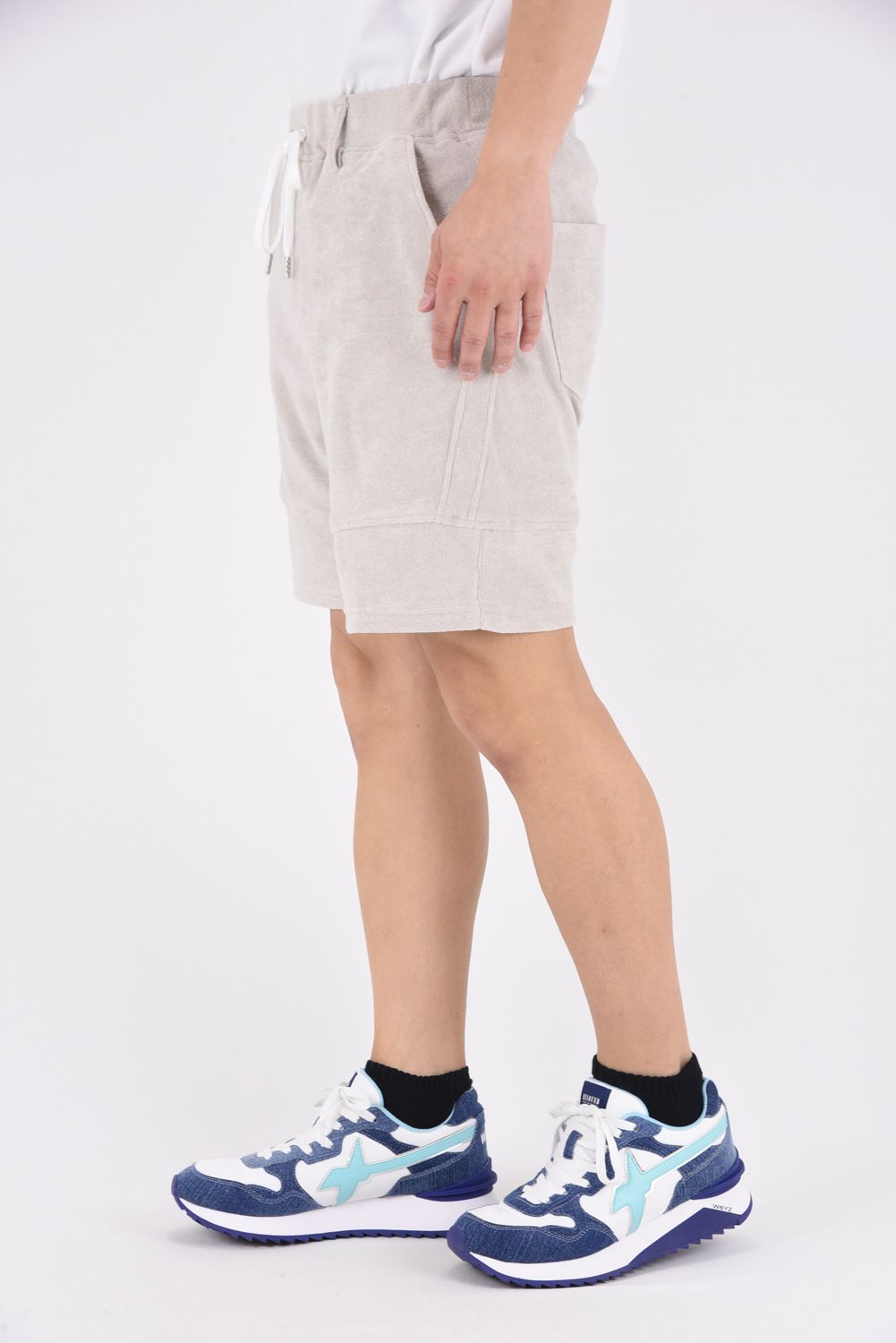 TYLER PILE SHORTS / オーガニックコットン パイルショートパンツ グレージュ
