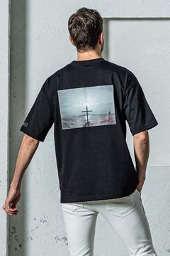 BACK PHOTO OVER TEE / バックフォト オーバーTシャツ ブラック