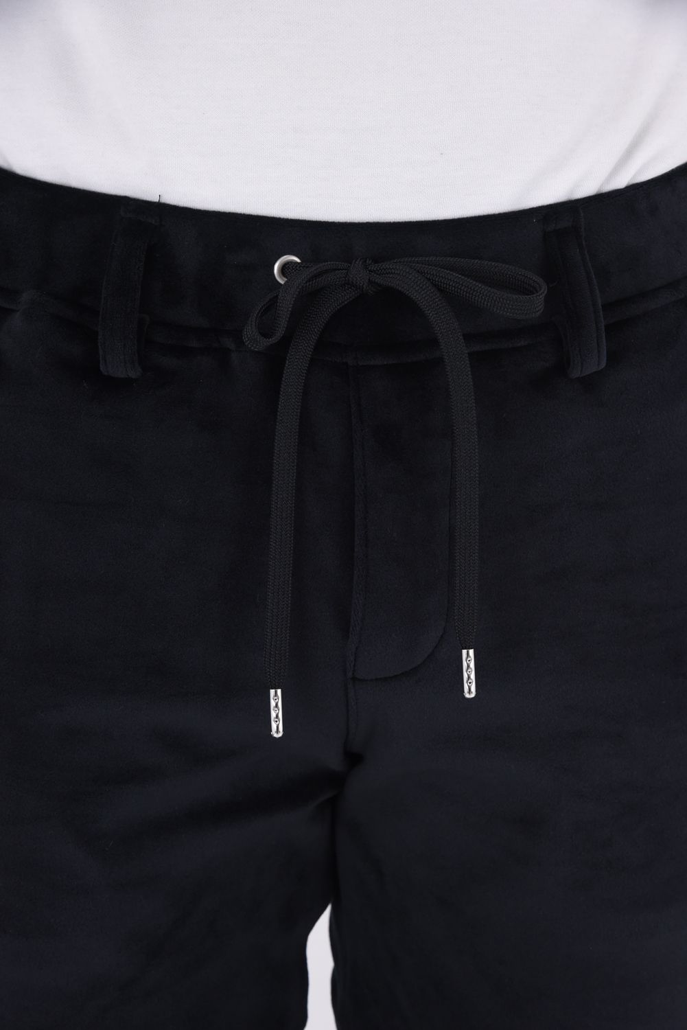 VELOURS TYLER PANTS / ベロアフリース サイドライン イージーパンツ ブラック