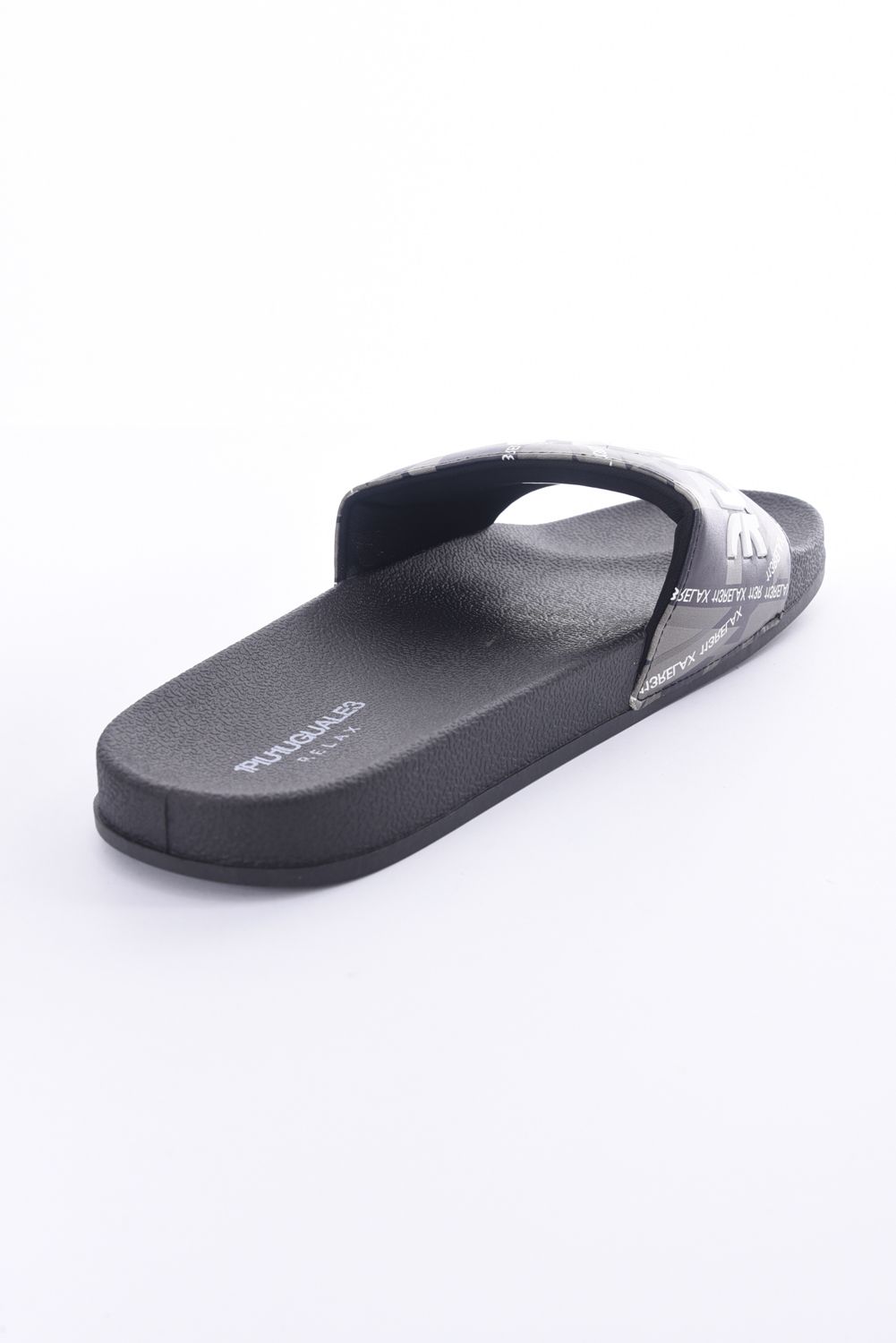 GEOMETRIC PRINT SANDALS / ジオメトリック柄 シャワーサンダル チャコール / ブラック