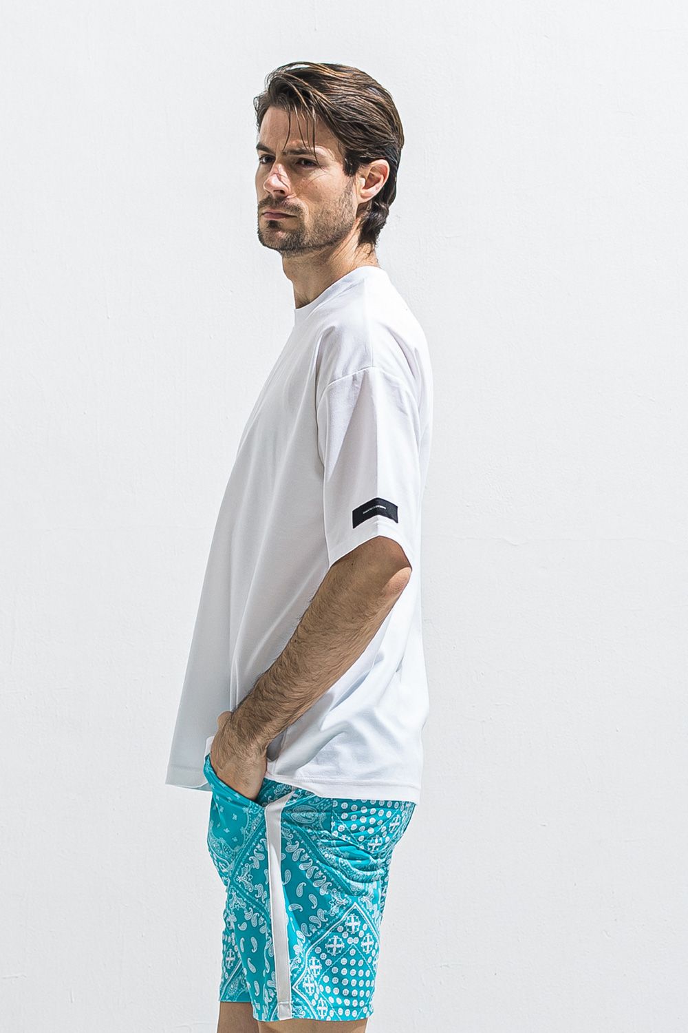 REV MESH OVER TEE / ナイロンメッシュ オーバーサイズ Tシャツ （ホワイト） (6月中旬入荷予定) ※オーダー締切:2月15日(日)18時