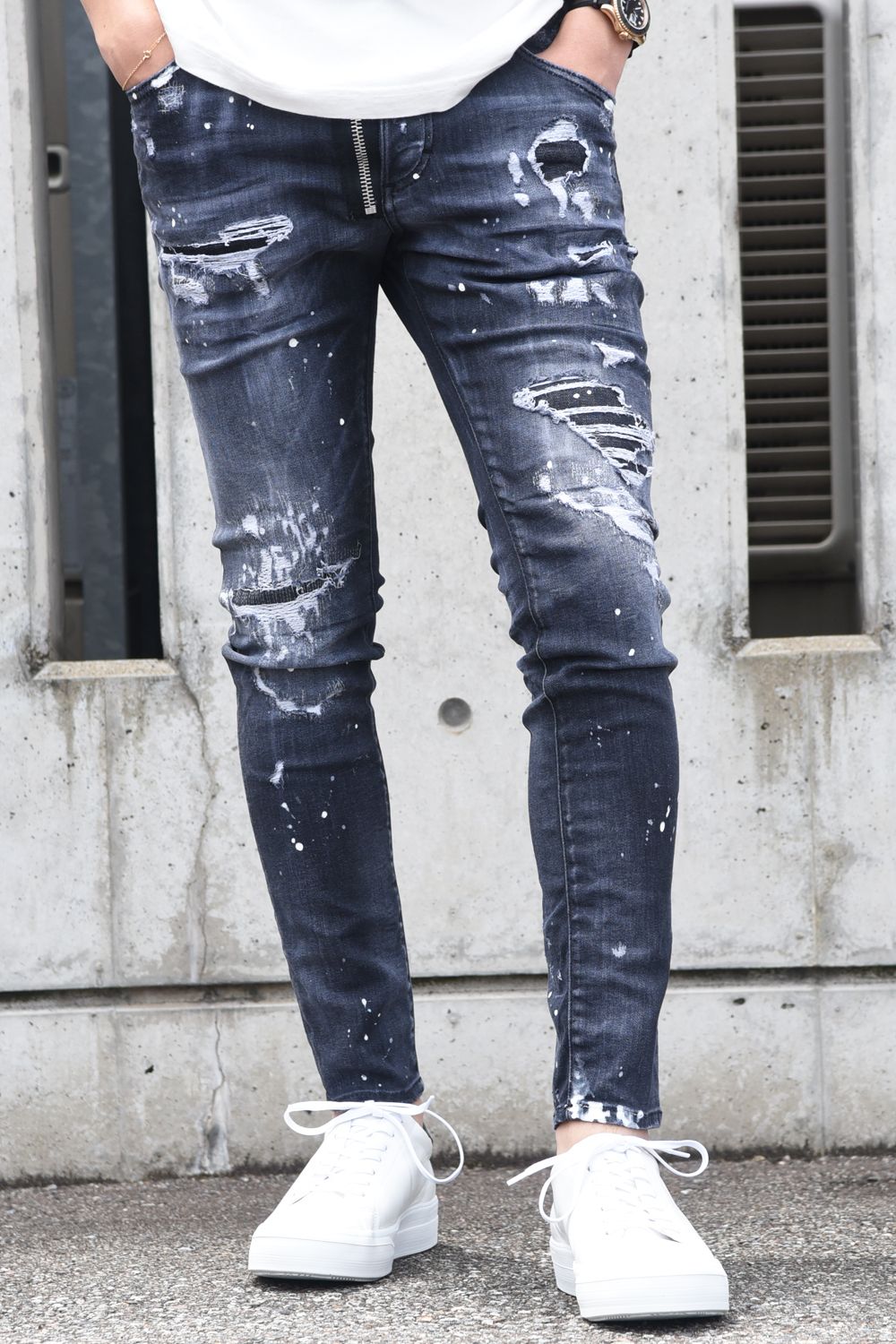 Dsquared2 - Black Ripped Wash D2 Mi Skinny Twinky Jeans