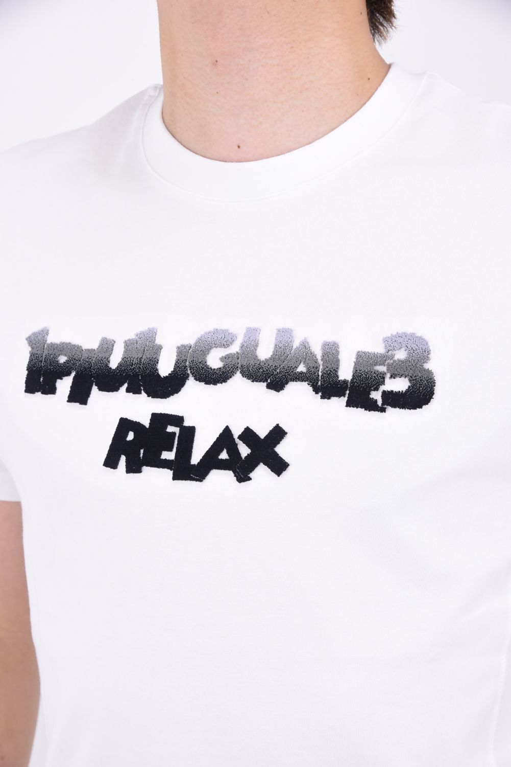 GRADATION TOOTHBRUSH EMBROIDERY T-SHIRTS / グラデーション 3Dロゴ 半袖Tシャツ ホワイト