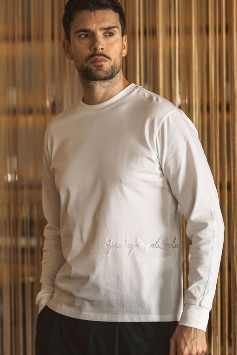 【26AW】 JEWELRY LOGO MERCERIZED LONG-SLEEVE T-SHIRT / ジュエリーロゴ マーセライズド ロングスリーブ Tシャツ (ホワイト)