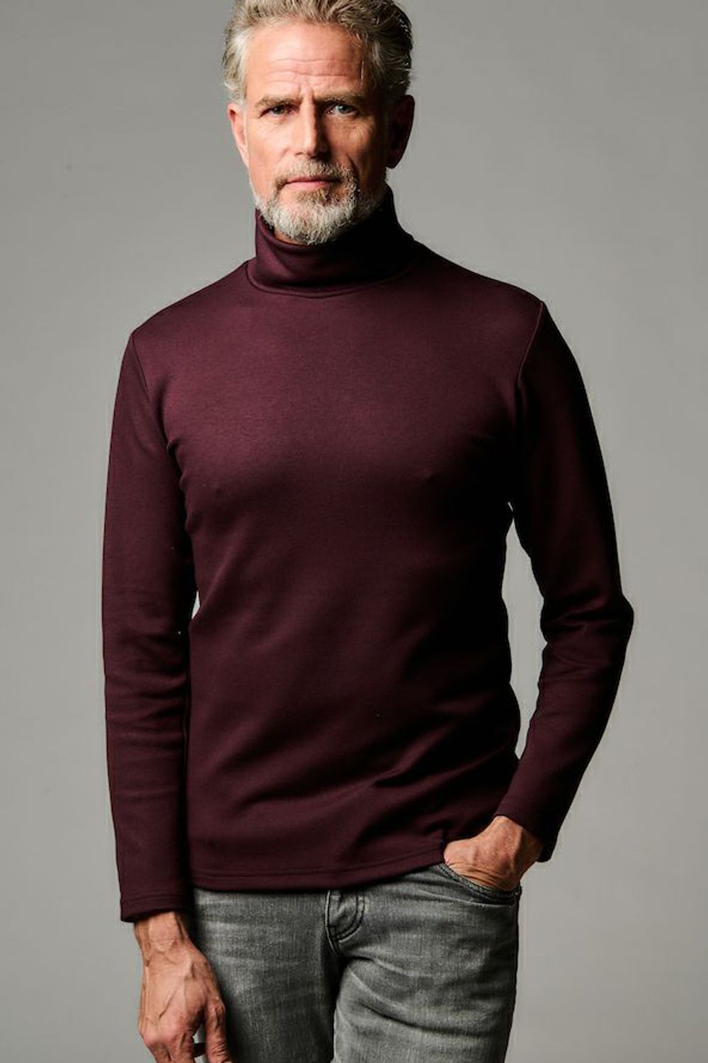 L/S TURTLE / ロングスリーブ ウォーム タートルーネック バーガンディ