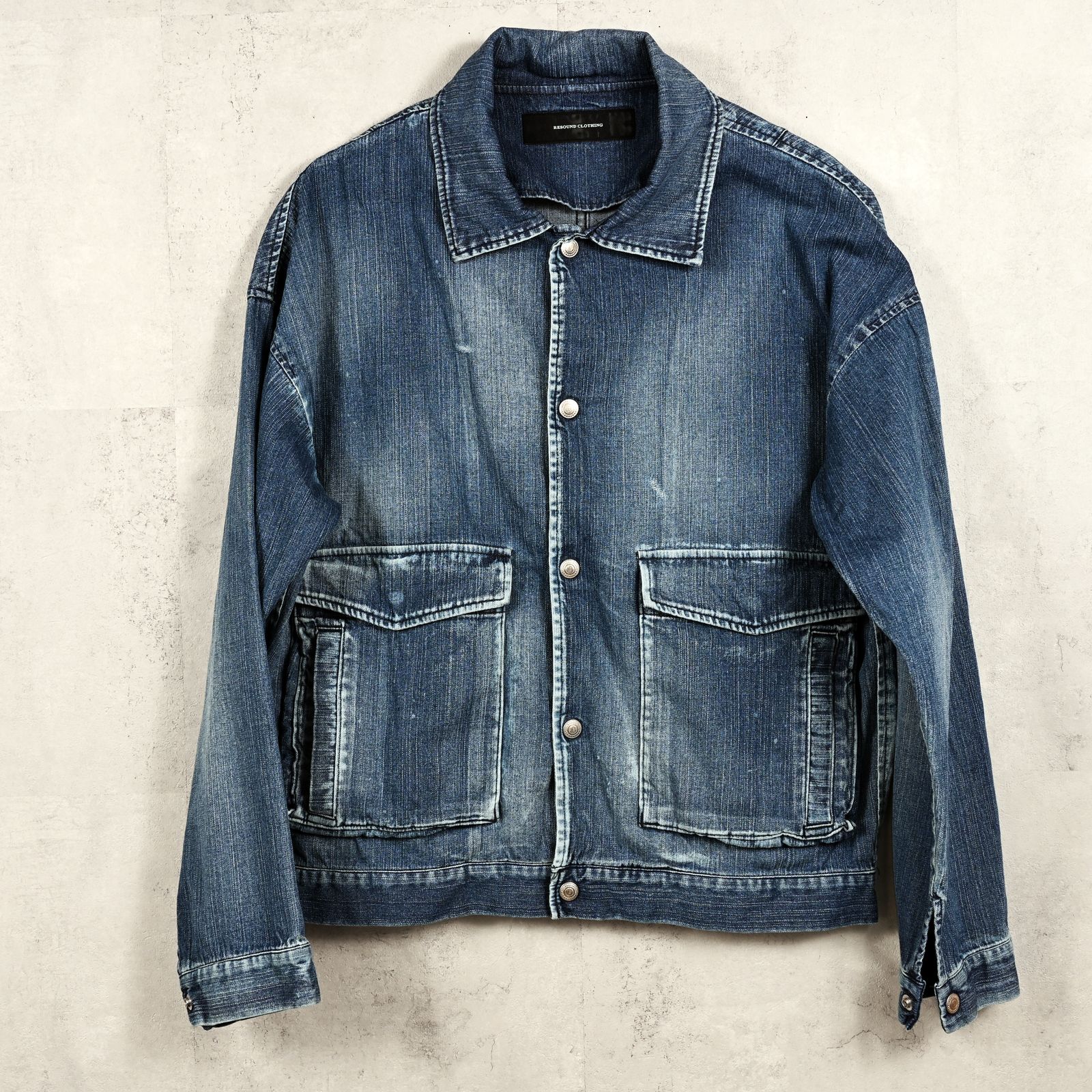 LDENIM AG flight jk / ダンガリー素材 デニムシャツジャケット (ダークインディゴ) (8月中旬入荷予定) ※オーダー締切:5月23日(土)17時