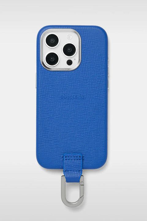 CARABINER-CASE / カラビナ付 iPhone レザーケース (ラピスブルー)